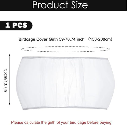 Bird Cage Seed Catcher, Universal Adjustable Birds Cages Cover Net Liner - Image 2