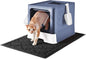 Cat Litter Box with X-Large Litter Mat and Scoop, Large Covered Litter Box with by Medario