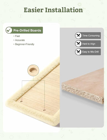 5-in-1 Cat Wall Shelves, Solid Wood & Velvet & Sisal Scratcher, 44lbs Max Load - Image 3