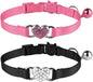 2 Pcs Cat Collars Heart Bling Breakaway by Mtliepte
