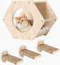 KATRIS Cat Shelves with 3 Steps Scratcher Post & Hammock, Wall Mounted Climbing by CoolEx