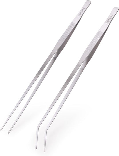 VORESTIC Straight and Curved Aquarium Tweezers Set 18 Inch, Stainless Steel by VORESTIC