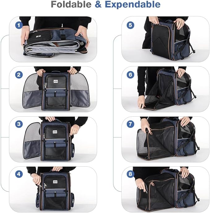 Lekebobor Extra Large Cat Backpack Carrier Expandable Pet Carrier Backpack - Image 6