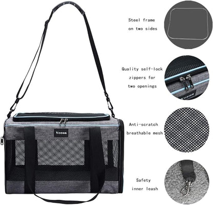 Vceoa 17.5x11x11 Inches Cat, Dog Carrier - Image 4