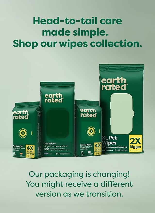 Earth Rated Pet Wipes for Dogs and Cats, Hypoallergenic, 3-in-1 Cleaning - Image 10