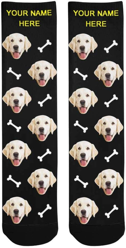 MyPupSocks Custom Personalized Photo Pet Face Socks, Cat and Dog Tracks Paws - Image 4
