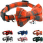 Orange Plaid Bow Cat Collar by YOUALSO