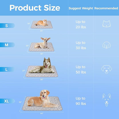 Rywell Cooling Mat for Dogs New Grey Edition, Washable Non-Toxic Summer Pet - Image 5