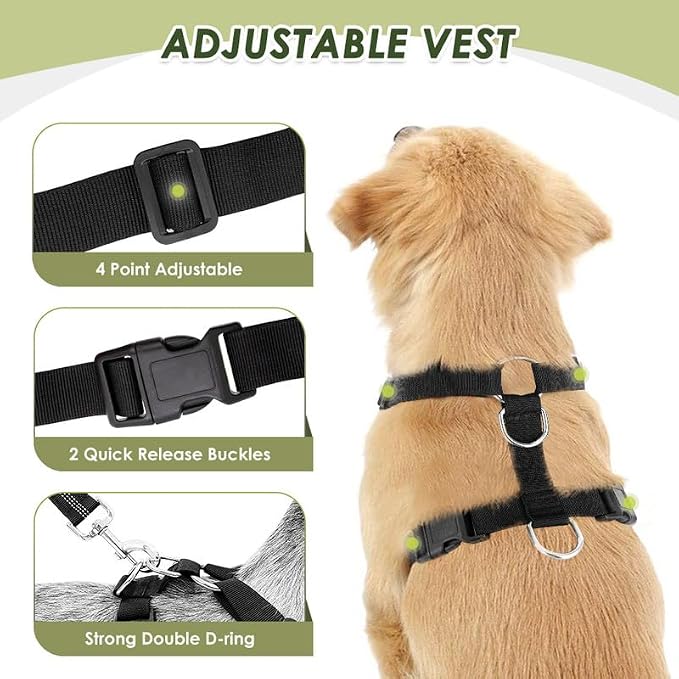 SlowTon Dog Seat Belt Harness for Car, Dog Car Harness Adjustable Mesh - Image 5