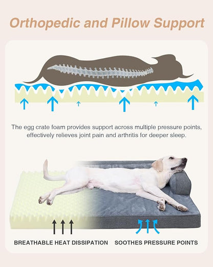 KSIIA Washable Dog Bed XXXL Senior Dog, Orthopedic Warm Soft Pet Sofa - Image 2