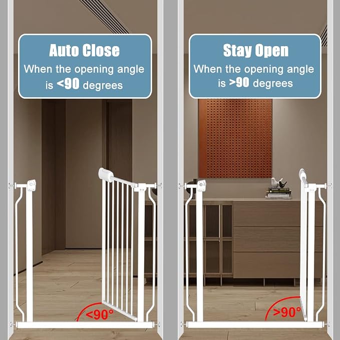 Safety Baby Gates for Doorway Stairs 43.5-48 Inch Extra Wide Child Gate for Kid - Image 5