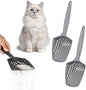 Set of 2 Cat Litter Scoop with Small Holes, Deep Sifting Shovel by EYNEL