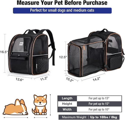 Lekebobor Large Cat Backpack Carrier Expandable Pet Carrier Backpack - Image 2