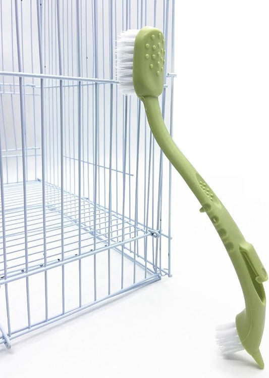 Bird Cage Cleaning Brush, Two Brush Heads, Long-Handled Tool by Unknown