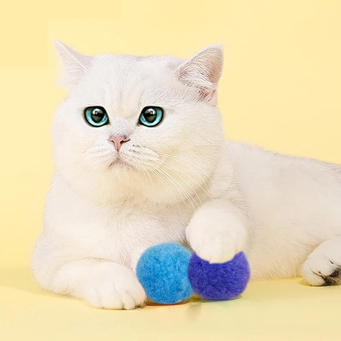 PET SHOW 50pcs 1.5"/3.8cm Cat Toy Balls Soft Kitten Pompon Toys Indoor Cats - Image 4