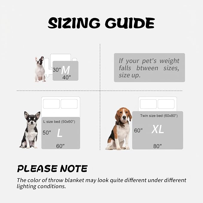 Dog Blanket Paw Bone Pattern 1 Pack 2 Super Soft Warm Flannel Sofa Cover Car - Image 3