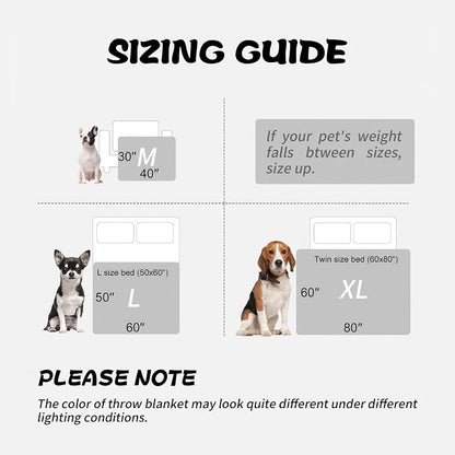 Dog Blanket Paw Bone Pattern 1 Pack 2 Super Soft Warm Flannel Sofa Cover Car - Image 3