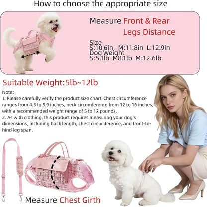 Dog Lift Harness Backpack for Small Dogs Cats, Adjustable Straps Dog Sling - Image 2