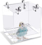 Hanging Bird Bath Cube Bird Bathtub Bath Shower Box Bowl Cage Accessory by GURECOD