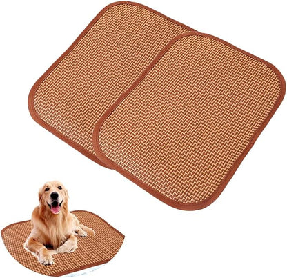 2 Pack Cat Cooling Mat Self Cool Pad Seats Summer Bamboo Rattan Woven Sleeping by Unknown