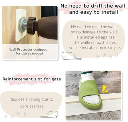 Lumizone Extra Tall Pet Gate 55.12" High Pressure Mounted 30.12"-34.05" Extra - Image 6