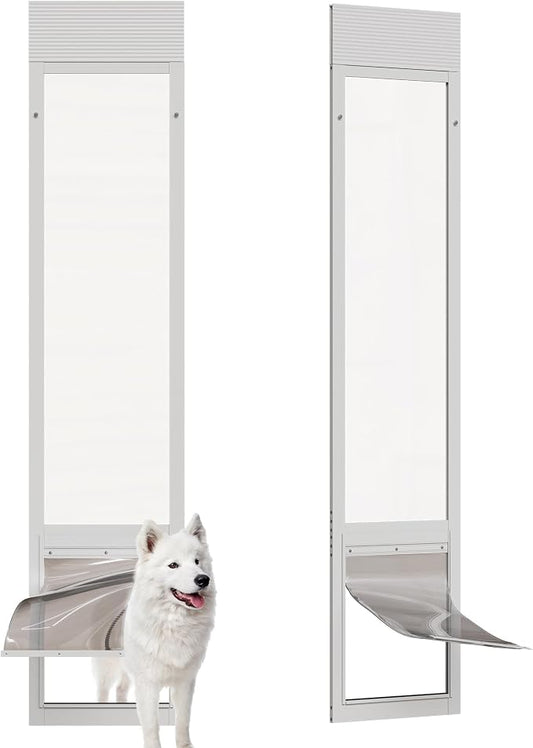 Doggie Door for Sliding Glass Doors, Adjustable Height 76 1/8"-80 7/8" Aluminum by barn