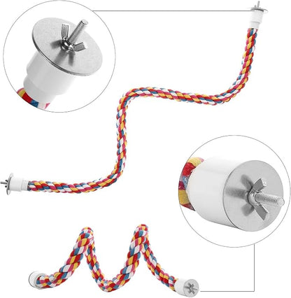 Bird Rope Perches, Parrot Toys 36 inches Rope Bungee Bird Toy - Image 3