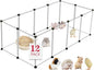 12 Panels Transparent Small Animals Playpen, Plastic Enclosure, Puppy Play Pen by VISCOO