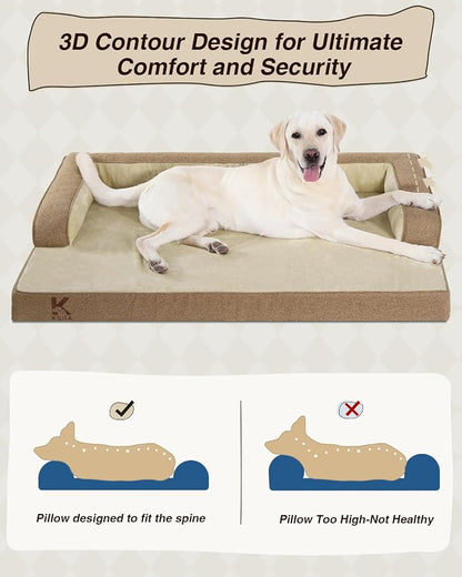 KSIIA Washable Dog Bed XXXL Senior Dog, Orthopedic Warm Soft Pet Sofa - Image 4