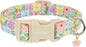 Cotton Dog Collar with Colorful Flowers by Unknown