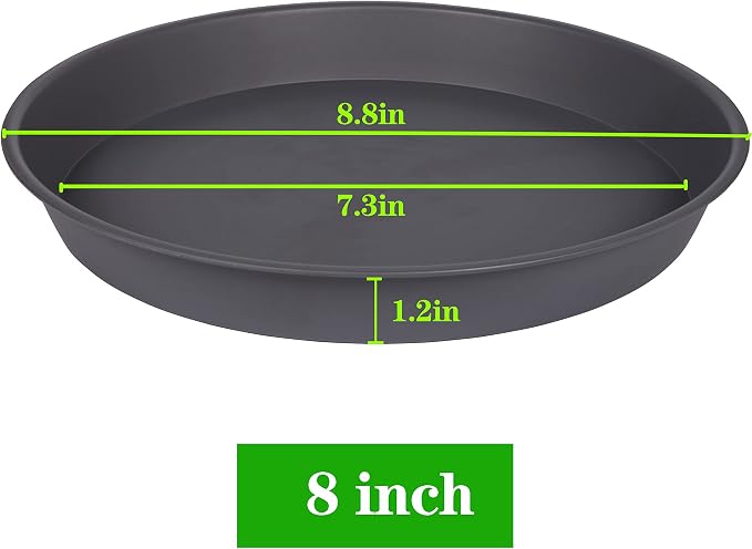 6 Pack of 7 8 inch Plant Saucer, Heavy Duty Plastic Plant Water Tray 8 inch - Image 2