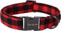 Unique style paws Christmas Dog Collar Metal Buckle Red Black Plaid Puppy by Uniquestylepaws