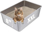 Stainless Steel Cat Litter Box, 23.6"x15.8"x8" XXL Stainless Steel Litter Box 8 by Futam
