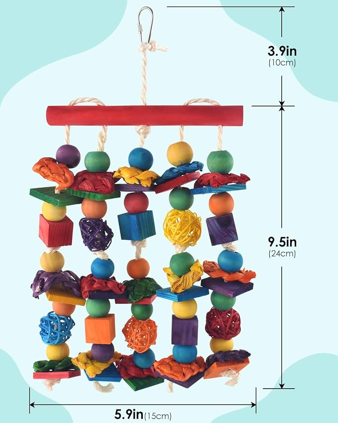 Bird Toys, for Medium Small Cockatoos Budgie Lovebird Cockatiel Conure - Image 3