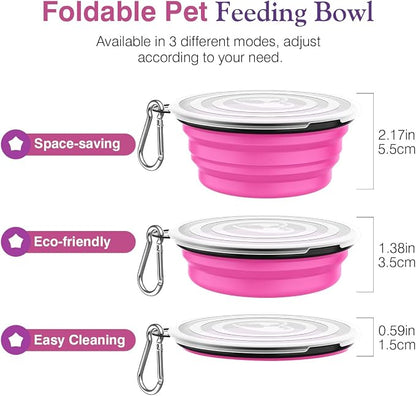 Pawaboo Collapsible Dog Bowls 2 Pack, Silicone Feeding Watering Bowls - Image 6