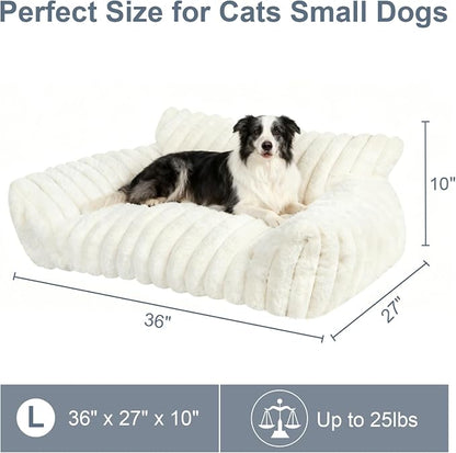 Cute Dog Cat Couch for Medium Large Dogs, Fluffy Pet Sofa Dog Couch Bed - Image 5