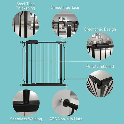 WAOWAO Baby Gate 38.58-43.31" Extra Wide Pressure Mounted Walk Through Swing - Image 2