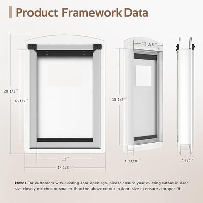 Large Dog Door for Door，Dog Door for Exterior Door Stainless Steel Frame - Image 2