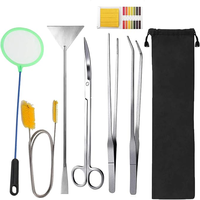7 in 1 Aquarium Aquascaping Tools Kits, Stainless Steel Aquarium Plant Tools by Lxiyu