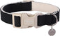 DOGWONG Cotton Hemp Dog Collar, Heavy-Duty Black Dog Collar Adjustable Soft by DOGWONG