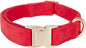 Soft Cotton Dog Collar with Metal Buckle Adjustable Heavy Duty Comfy Corduroy by YUDOTE