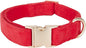 Soft Cotton Dog Collar with Metal Buckle Adjustable Heavy Duty Comfy Corduroy by YUDOTE