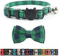 Cat Collar Breakaway with Bell and Bow Tie, Plaid Design Adjustable Safety by Ximipet
