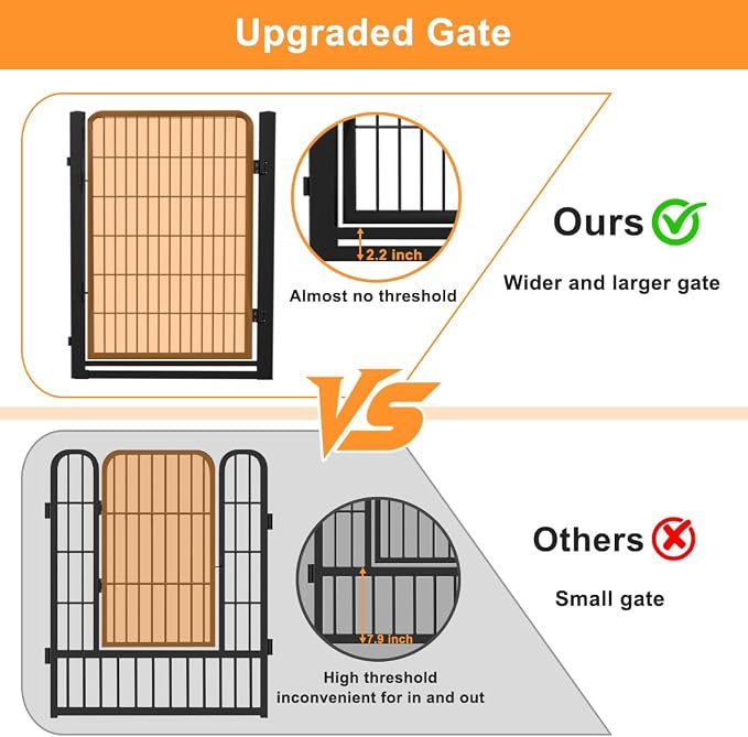 Dog Fence Indoor Pens Outside, Portable Outdoor Dog Playpen 40" H 10 Panels Pet - Image 5