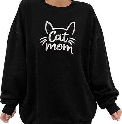 VIOLAVA Custom Cat Embroidered Christmas Sweatshirt – Personalized Pet Name - Image 4