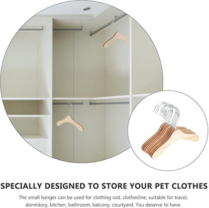 Wooden Pet Clothes Hangers 8.66-inch Small Dog and Cat Hangers Wear-Resistant - Image 9