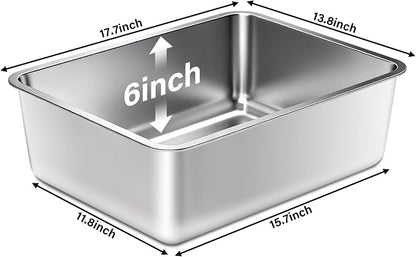 Stainless Steel Litter Box, Metal Cat Litter Box, Medium Cat Litterbox - Image 2