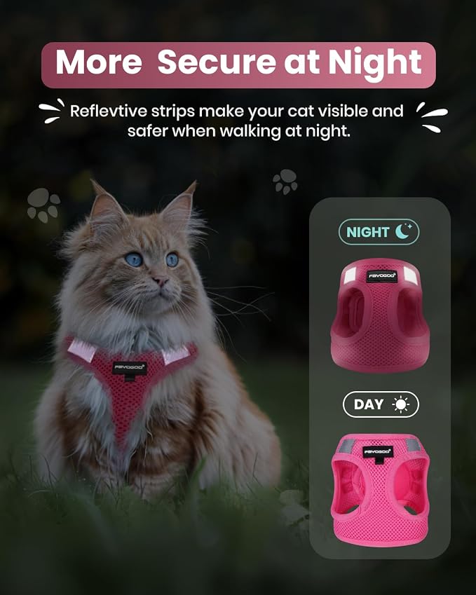 FAYOGOO Cat Harness and Leash Set | Upgrade Step-in Escape Proof Harness | - Image 5