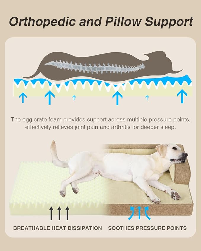 KSIIA Washable Dog Bed XXXL Senior Dog, Orthopedic Warm Soft Pet Sofa - Image 2