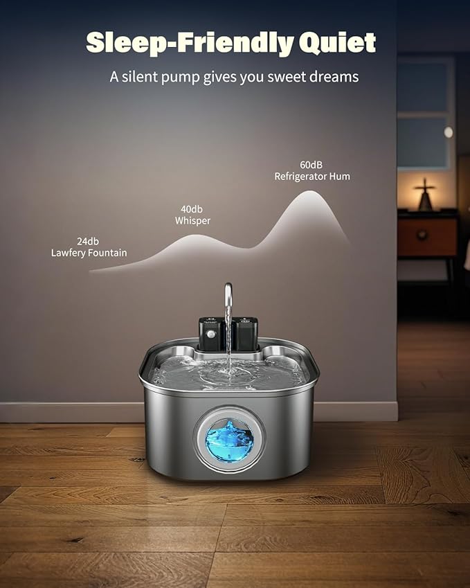 Wireless Cat Water Fountain Stainless Steel - Image 5